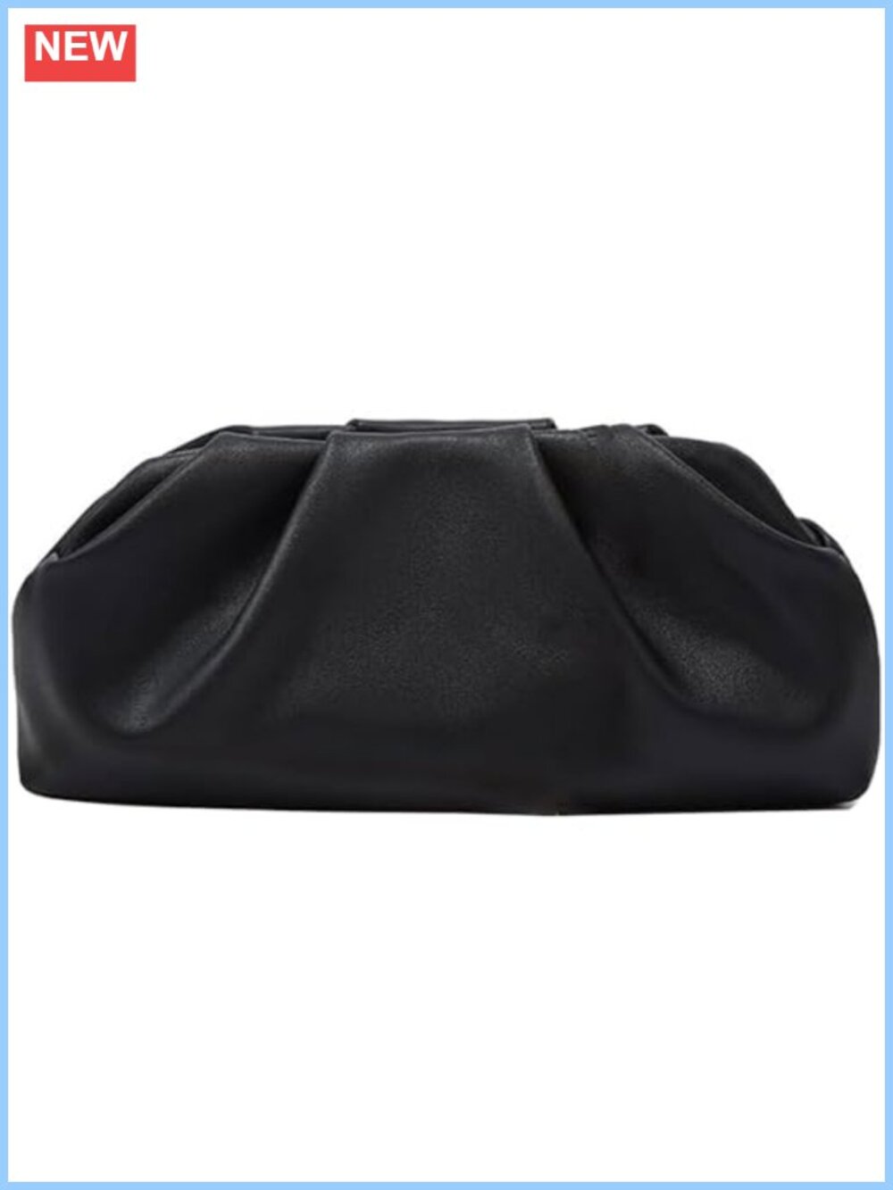 Vegan Leather Clutch Purse Ruched Evening Bag Formal Wedding Party